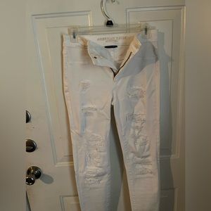 White skinny ankle american eagle jeans